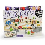 Vláčková dřevěná dráha s mostem a doplňky – Sleviste.cz