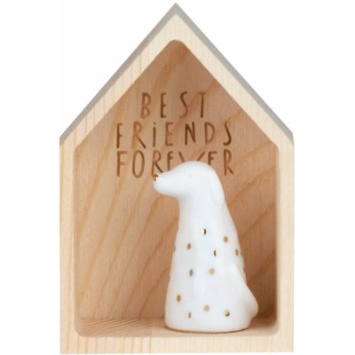 räder Mini dekorace Friendship Dog, hnědá barva, dřevo, porcelán – Hledejceny.cz