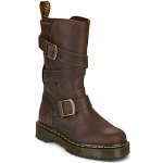 Dr. Martens Kozačky Anistone Strap High Boot Dark Brown Crazy Horse Hnědá – Sleviste.cz