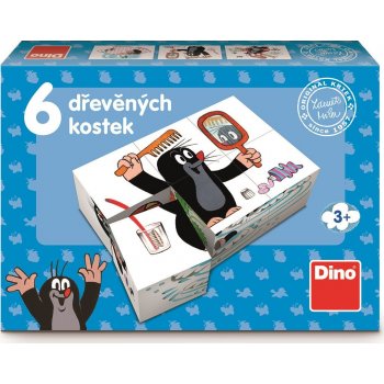 Dino Kostky kubus Krtek 6 ks v krabičce 18 x 13 x 4 cm