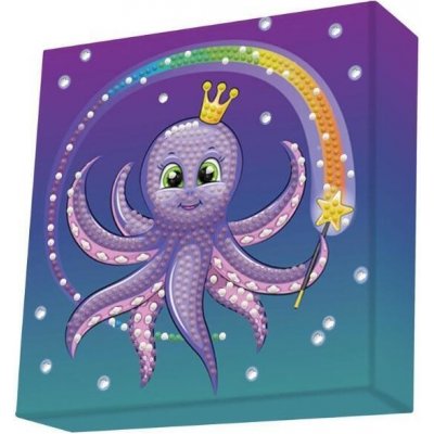 DOTZIES Diamantové malování Kouzelná chobotnice 15 x 15 cm