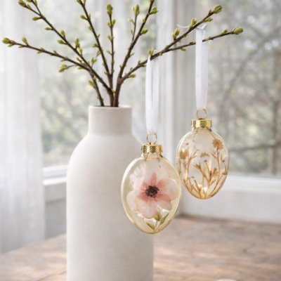 Wikholm Form Závěsné skleněné vejce s květinami sada – Zboží Mobilmania