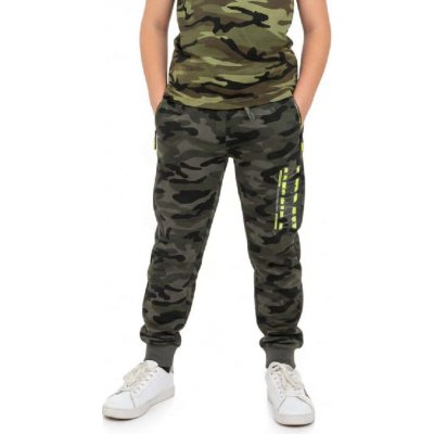 Chlapecké maskáčové tepláky ARMY PRO dětI Maskáč se zeleným nápisem – Zboží Dáma