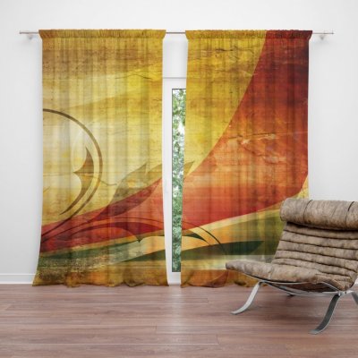 Sablio Závěs Retro motiv: 2ks 140x250cm – Zboží Mobilmania