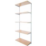 Biedrax Nástěnný regál 20 x 40 x 200 cm stříbrný 5 polic buk – Sleviste.cz