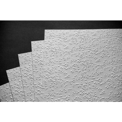 Ozdobný embosovaný papír - bílý A4 – Zboží Mobilmania