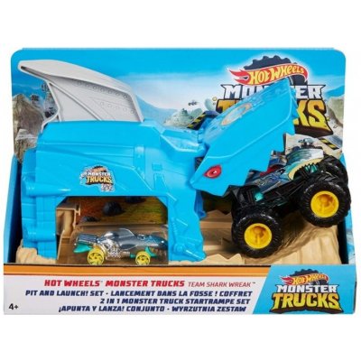 Hot Wheels monster trucks závodní herní set Shark Wreak – Zboží Mobilmania