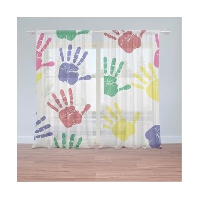 Sablio Záclony Barevné otisky: 2ks 150x250cm – Hledejceny.cz