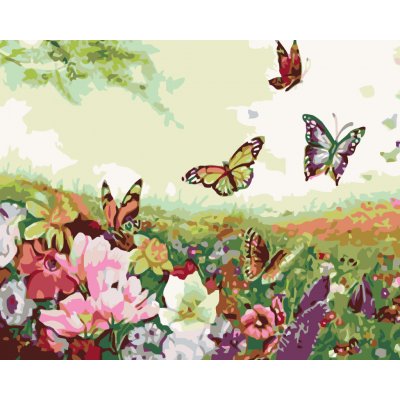 ZUTY Malování podle čísel LOUKA PLNÁ MOTÝLŮ 40 x 50 cm – Sleviste.cz