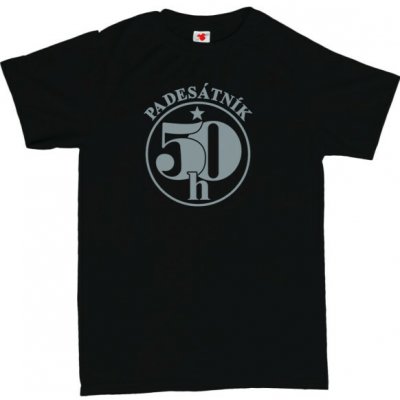Padesátník pánské narozeninové tričko s potiskem 412 černá black šedá – Hledejceny.cz