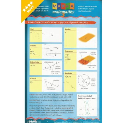 Mapka matematiky 3 -- stručný výběr poznatků, pojmů a konstrukcí z geometrie pro žáky 8. a 9. tříd ZŠ – Hledejceny.cz