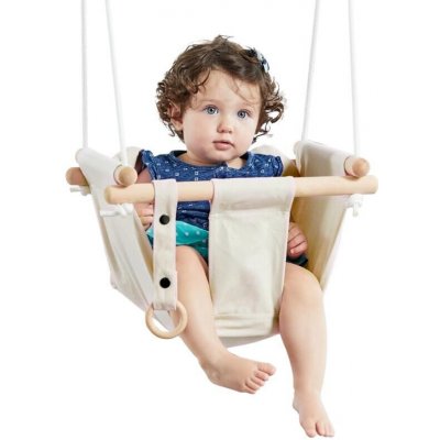 Dvěděti Dětská houpačka textilní béžová BABY – Sleviste.cz