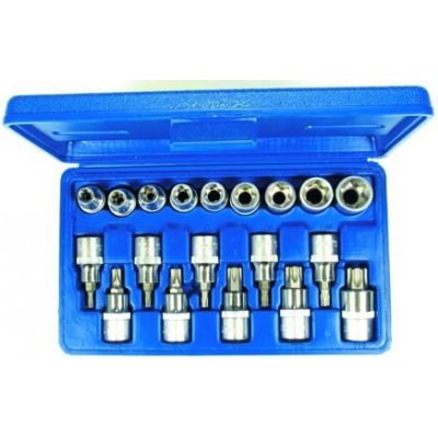 Condor hlavice zástrčné a nástrčné 1/2", Torx T20 - T70, E-profil E10 - E24, sada 19 dílů - 100-02094 – Hledejceny.cz