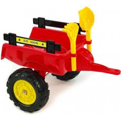 andos Dvoukolový vlek za dětský traktor, střední, červený – Sleviste.cz