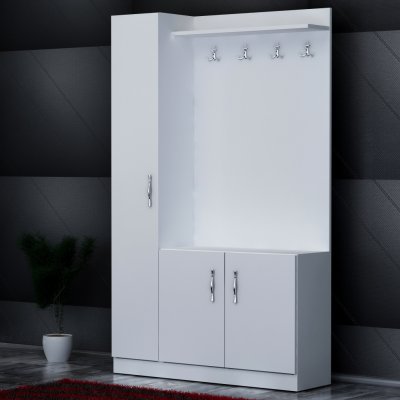 ASIR Předsíňová stěna NATUREL bílá – Zboží Dáma