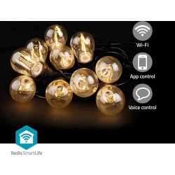 NEDIS Dekorativní Světla SmartLife Party Lights Wi-Fi Teplá Bílá 10 LED's 9.00 m Android™ Průměr žárovky: 45 mm