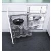 Kuchyňská dolní skříňka VS COR Fold rohový-otočný výsuv s koši Saphir, L, ocel stříbrná