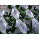 Svatební vývazek s perličkou - zelená 128 / bílá – Zboží Mobilmania