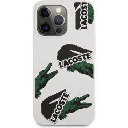 Pouzdro Lacoste Liquid Silicone Allover Pattern iPhone 13 Pro bílé