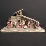 Amadea Dřevěný betlém šedohnědý bez figurek 45 cm – Sleviste.cz