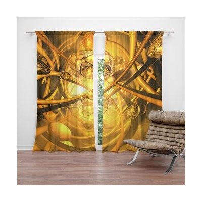 Sablio Závěs Žlutá abstrakce: 2ks 140x250cm – Hledejceny.cz