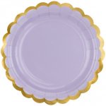 PartyDeco Papírové talířky bílé se zlatým okrajem – Sleviste.cz