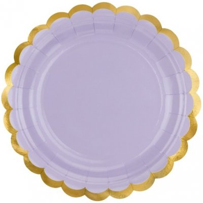 PartyDeco Papírové talířky bílé se zlatým okrajem – Sleviste.cz