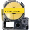 Barvící pásky Epson LK-6YBW, 24mm x 9m, černý tisk / žlutý podklad, strong, kompatibilní páska
