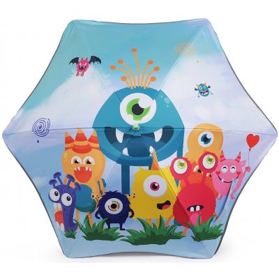 Dětský deštník s reflexním lemem 5 modrá azuro příšerky