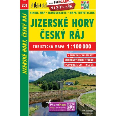 Jizerské hory Český ráj mapa 1:100 000 č. 203