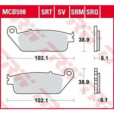 TRW MCB598SRT racing sintrované přední brzdové destičky na motorku – Hledejceny.cz