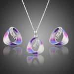 Francesca Petrucci souprava náhrdelníku a náušnic Swarovski Elements Scarsi SET0168-XGSET01 fialová – Zboží Dáma