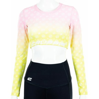 Crussis Dámský Crop Top dlouhý rukáv FIT OMBRE