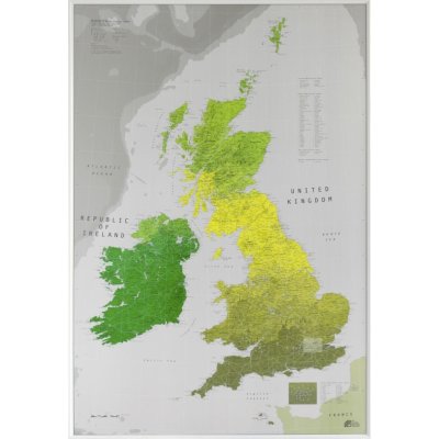 Future Map Company Velká Británie a Irsko - nástěnná mapa 100 x 70 cm Varianta: bez rámu v tubusu, Provedení: papírová mapa