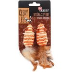 AK Český les myška s pírky pro kočky 2ks – Zboží Dáma