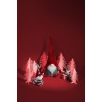 Postavička MagicHome Skřítek s krátkýma nohama látkový červeno-šedý 23x16x36 cm – Hledejceny.cz