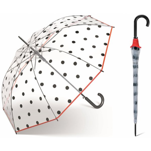 Happy Rain Transparent Dots dámský průhledný deštník s černými puntíky od  459 Kč - Heureka.cz