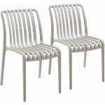 tectake 406043 zahradní židle alcudia, odolné proti povětrnostním vlivům, stohovatelné - taupe,sada 2 kusů – Zboží Mobilmania