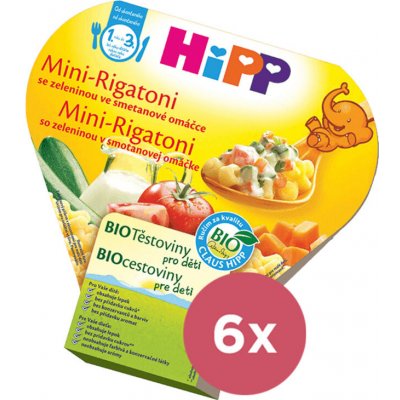 HiPP BIO Mini Rigatoni se zeleninou ve smetanové omáčce 6 x 250 g