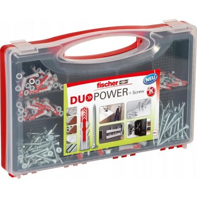 Fischer DUOPOWER 5, 6, 8 a 10 univerzální hmoždinka sada + šrouby REDBOX - 536091 – Sleviste.cz