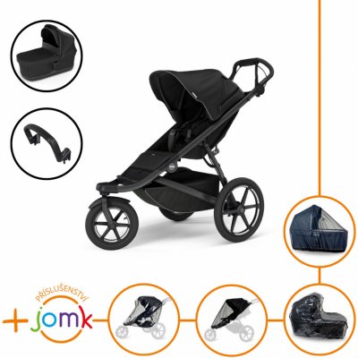 Thule Set 7v1 Urban Glide 3 Black 2024 + madlo + korbička Black + JOMK příslušenství – Zboží Dáma