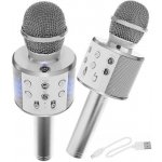 WSTER WS 858 Karaoke bluetooth mikrofon stříbrný – Zbozi.Blesk.cz