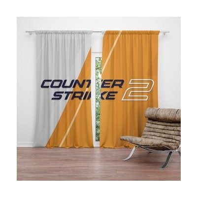 Sablio Závěs Counter Strike 2 Oranžová: 2ks 140x250cm – Hledejceny.cz