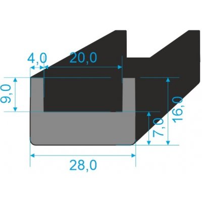 TKP 600 Pryžový profil EPDM 60ShA | Zboží Auto