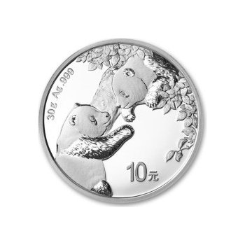 China Mint Shanghai Mint Stříbrná mince 10 Yuan China Panda 30 g