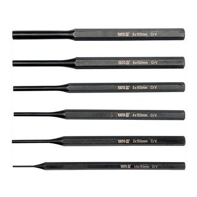Yato Sada vyrážečů 6ks, 150mm, pr. 1,5, 3, 4, 5, 6, 8mm - YT-47121 – Zboží Dáma