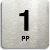 Piktogram Accept Piktogram "1 PP" (80 × 80 mm) (stříbrná tabulka - černý tisk bez rámečku)