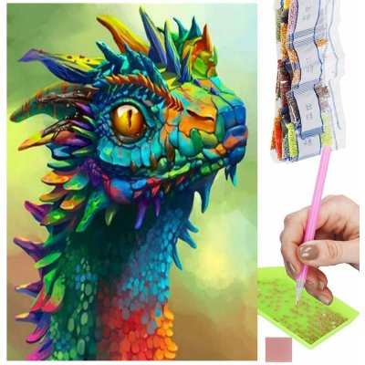 Springos Diamantové malování Dračí hlava 40 x 30 cm – Hledejceny.cz