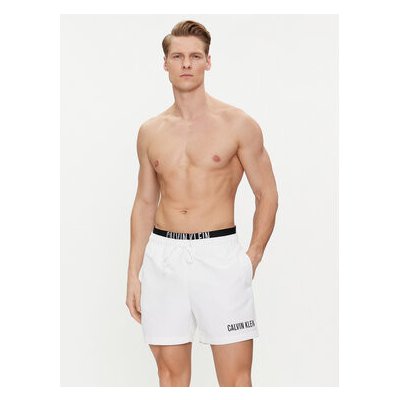 Calvin Klein Swimwear plavecké šortky KM0KM00992 bílé – Zboží Dáma