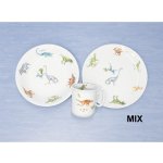 Český porcelán Dětská jídelní sada DINOSUŘI 3 dílná – Zboží Mobilmania